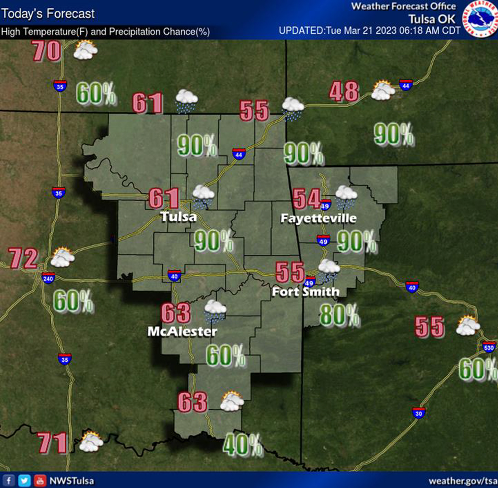 LeFlore County weather forecast 3-21-2023