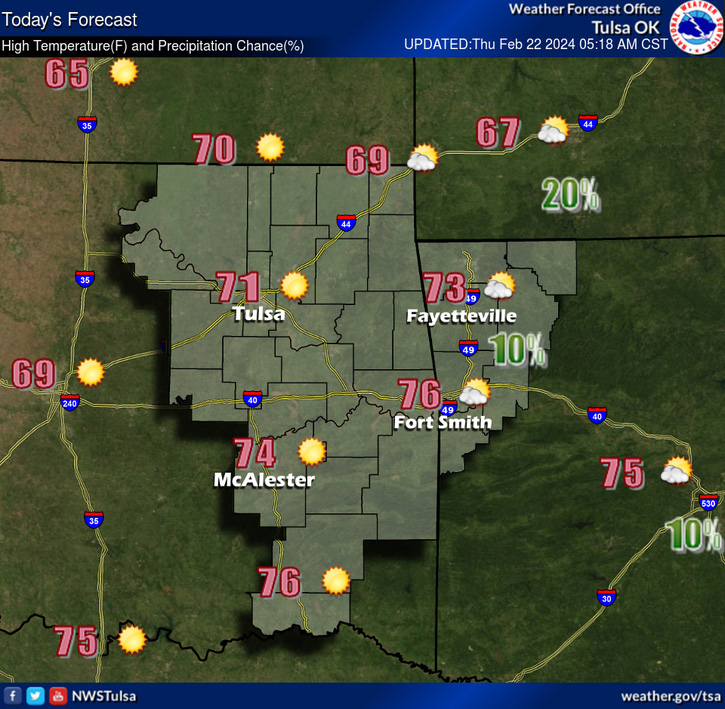 LeFlore County weather forecast 2-22-2024