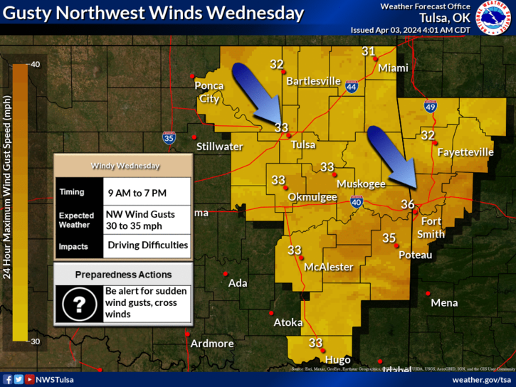 LeFlore County weather 4-3-2024