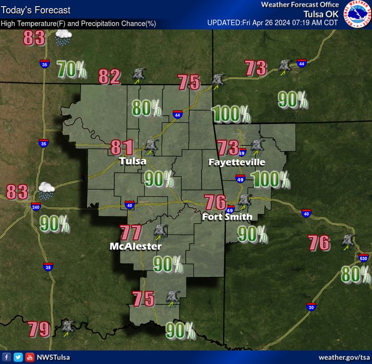 LeFlore County weather 4-26-2024