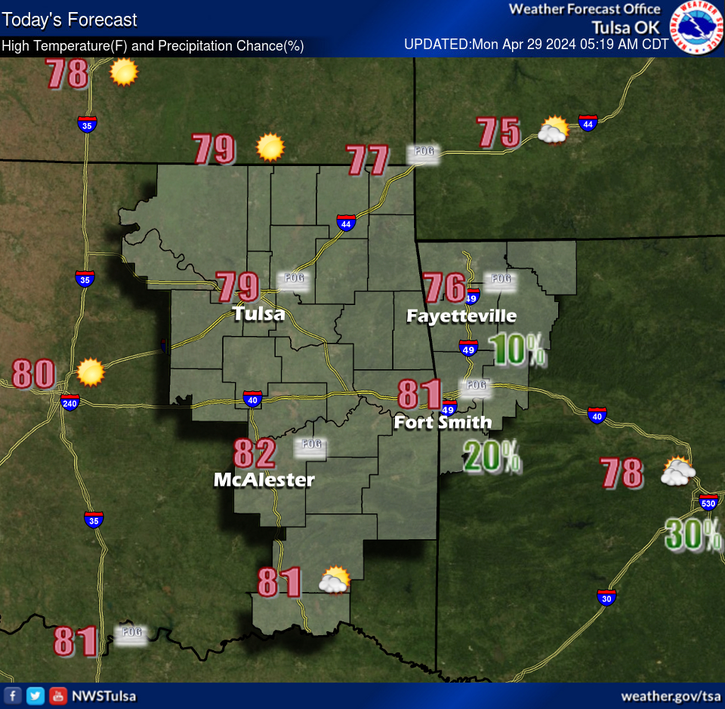 LeFlore County weather 4-29-2024