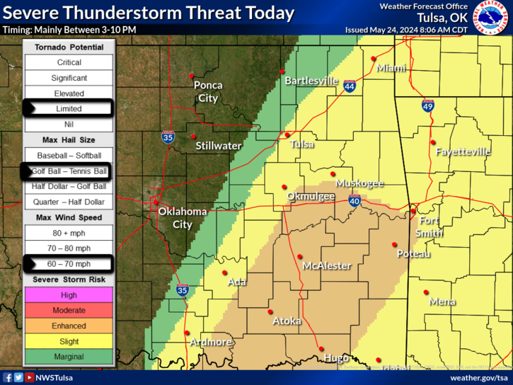 LeFlore County weather forecast 5-24-2024