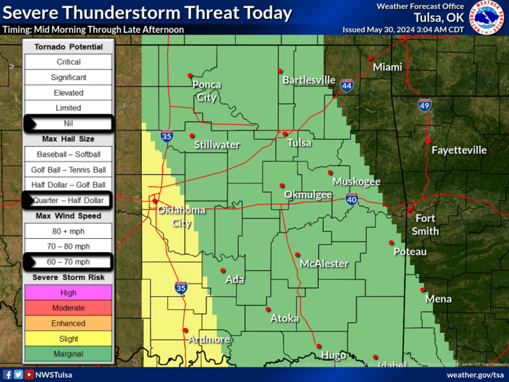 LeFlore County weather forecast 5-30-2024