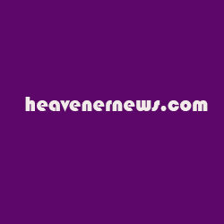 A purple background with the words heavenenews. Com in white