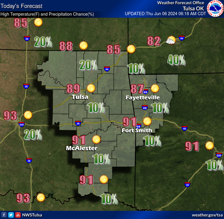 LeFlore County weather forecast 6-6-2024