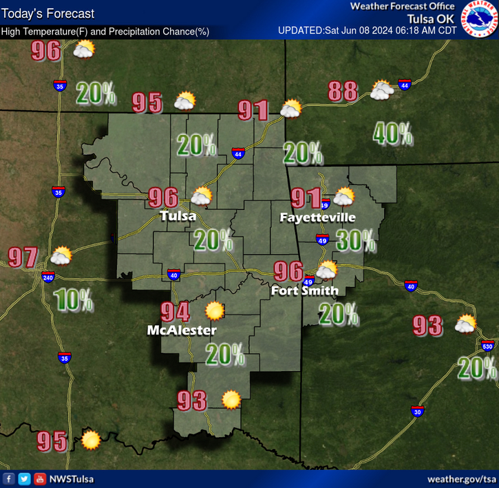 LeFlore County weather forecast 6-8-2024