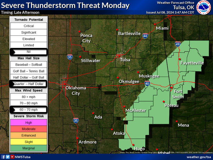 LeFlore County weather 7-8-2024