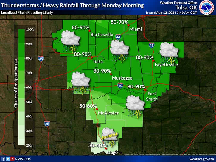 LeFlore County weather 8-12-2024