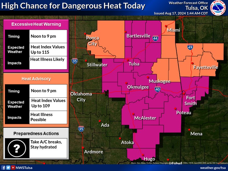 LeFlore County weather forecast 8-17-2024