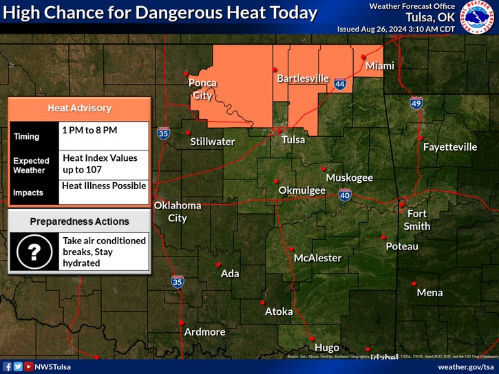 LeFlore County weather forecast 8-26-2024