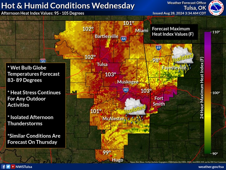 LeFlore County weather forecast 8-28-2024