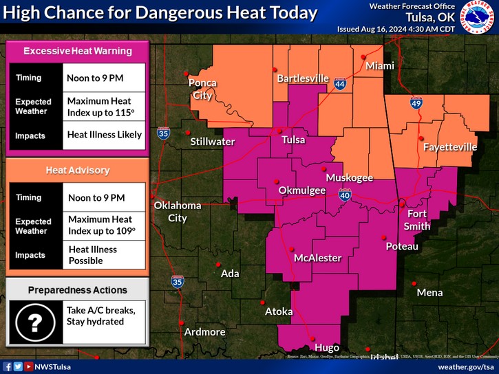 LeFlore County weather forecast 8-16-2024