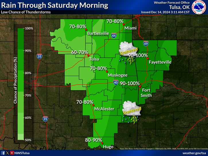 LeFlore County weather forecast for 12-14-2024