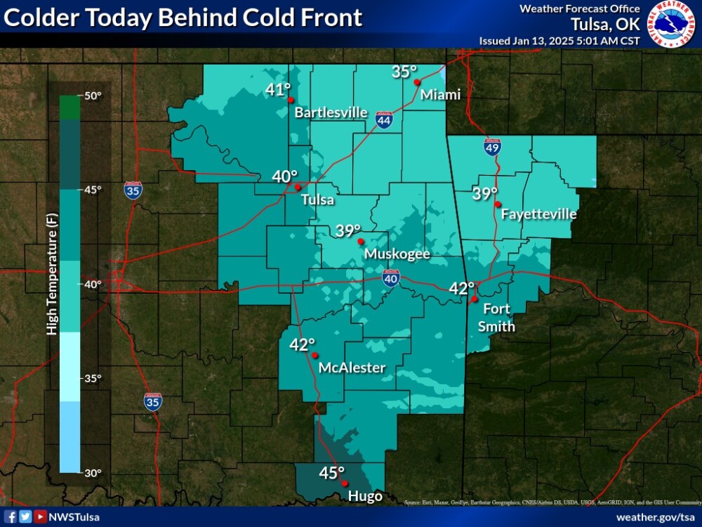 LeFlore County weather forecast 1-13-2025